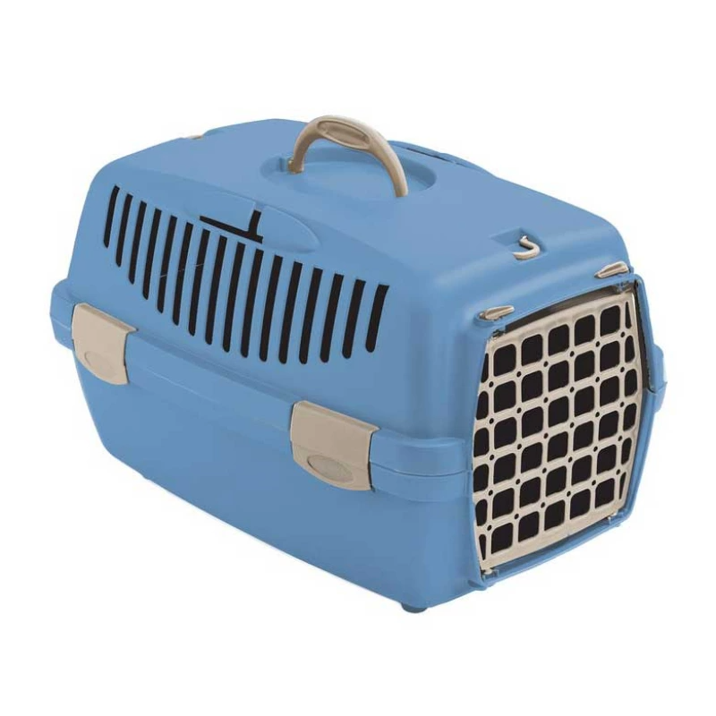 Контейнер-перенесення Stefanplast Gulliver 1 48х32х31 см з пластиковими дверима Блакитний до 6 кг