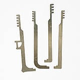 Набір із 4 інструментів із неіржавкої сталі, металеві зубчасті гребінці, міцні аварійні відмички, фото 3