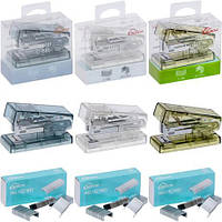 Від 3 шт. Степлер 358T прозорий корпус, (скоби №24; 26) 12 листів, 60х40х20 мм купити дешево оптом в