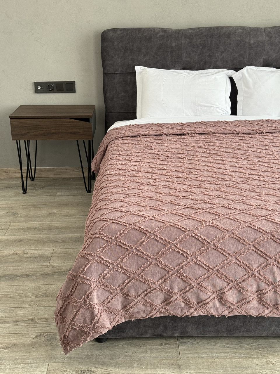 Покривало в скандинавському стилі "Сканія", пудровий колір (Розміри і кольори в асортименті), фото 1