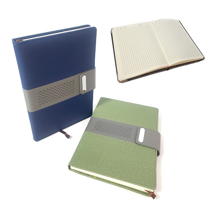 Блокнот А5 102арк., в клітинку, на кнопці, обкладинка шкірзам 25-27-25K