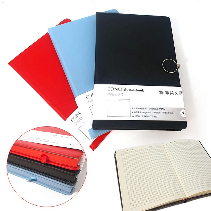 Блокнот А5 108арк., в клітинку, на кнопці, обкладинка шкірзам 25-188