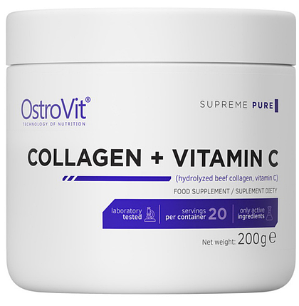 Колаген вітамін С OstroVit Collagen + Vitamin C 200 г, фото 1