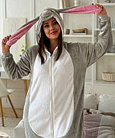 Кигуруми Серый Зайчик для взрослых и детей