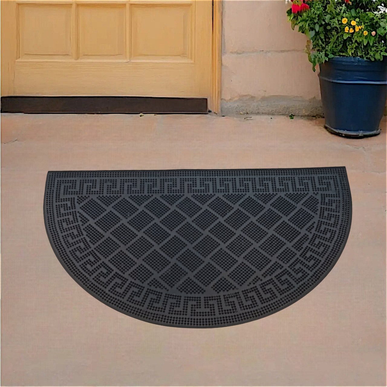 Килим придверний брудозахисний Греція 44х75 см напівкруглий, фото 1