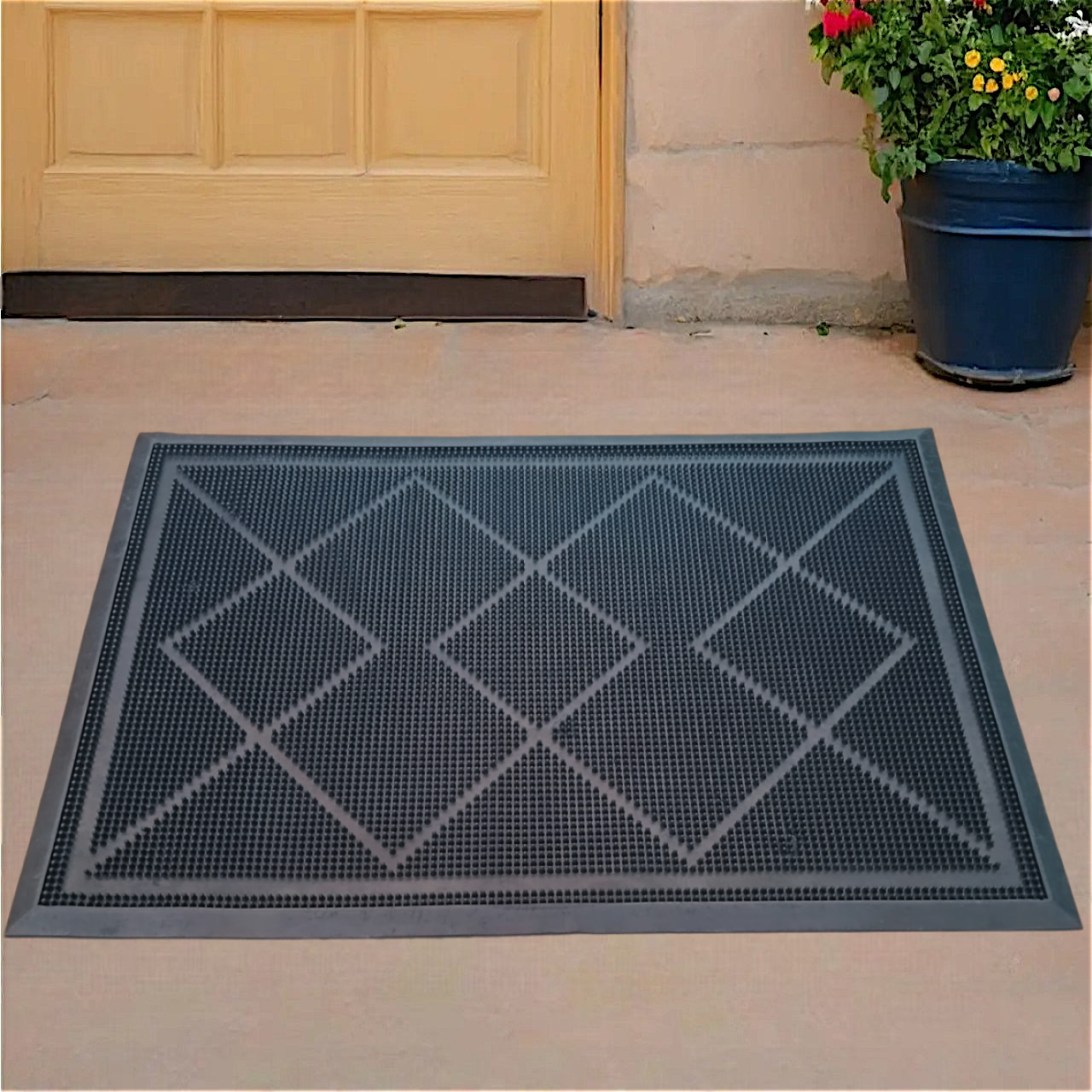 Килим придверний брудозахисний Ромб 50х74 см, фото 1