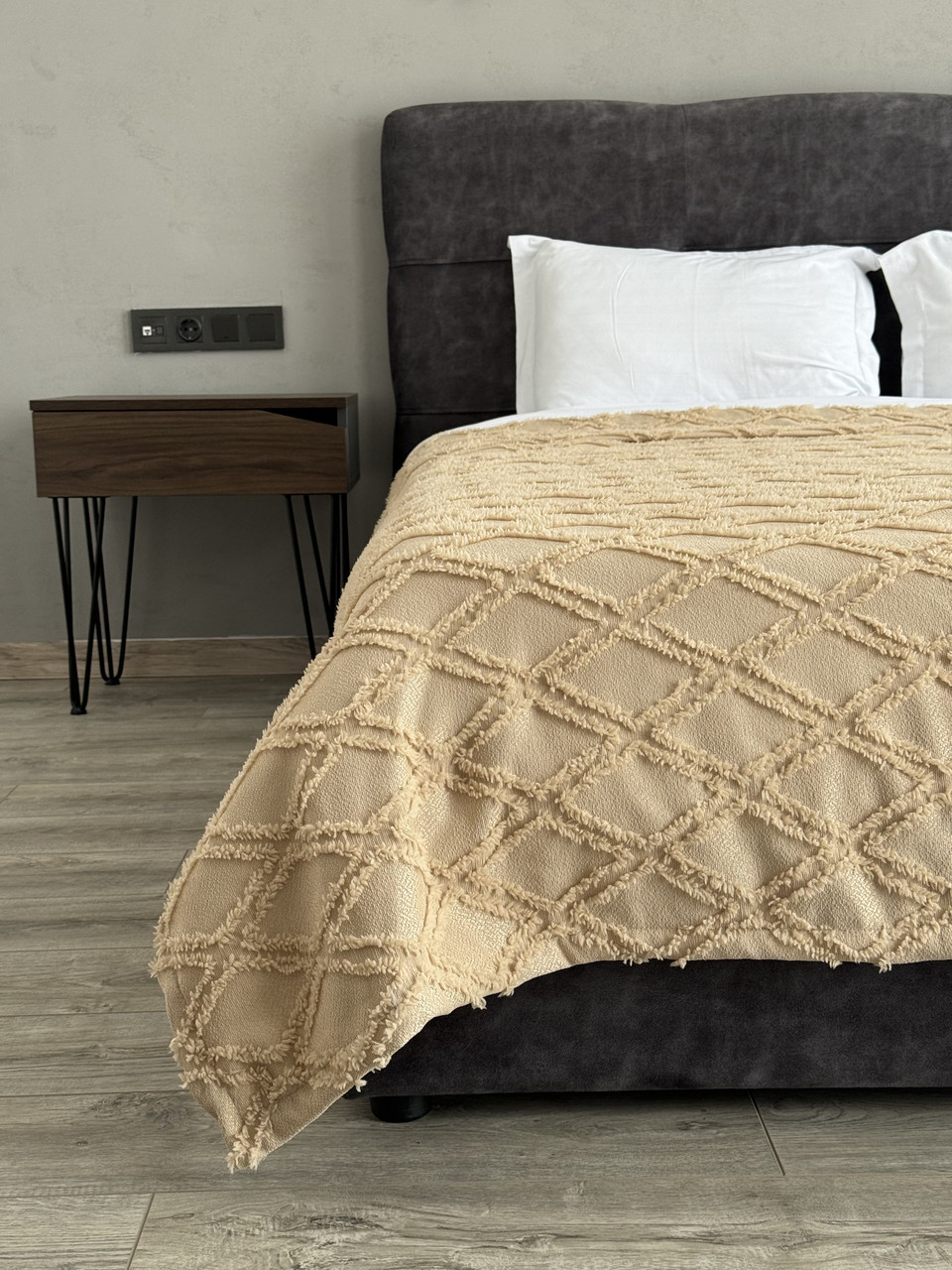 Покривало "Сканія", 100% cotton, бежевий колір (Розміри і кольори в асортименті)