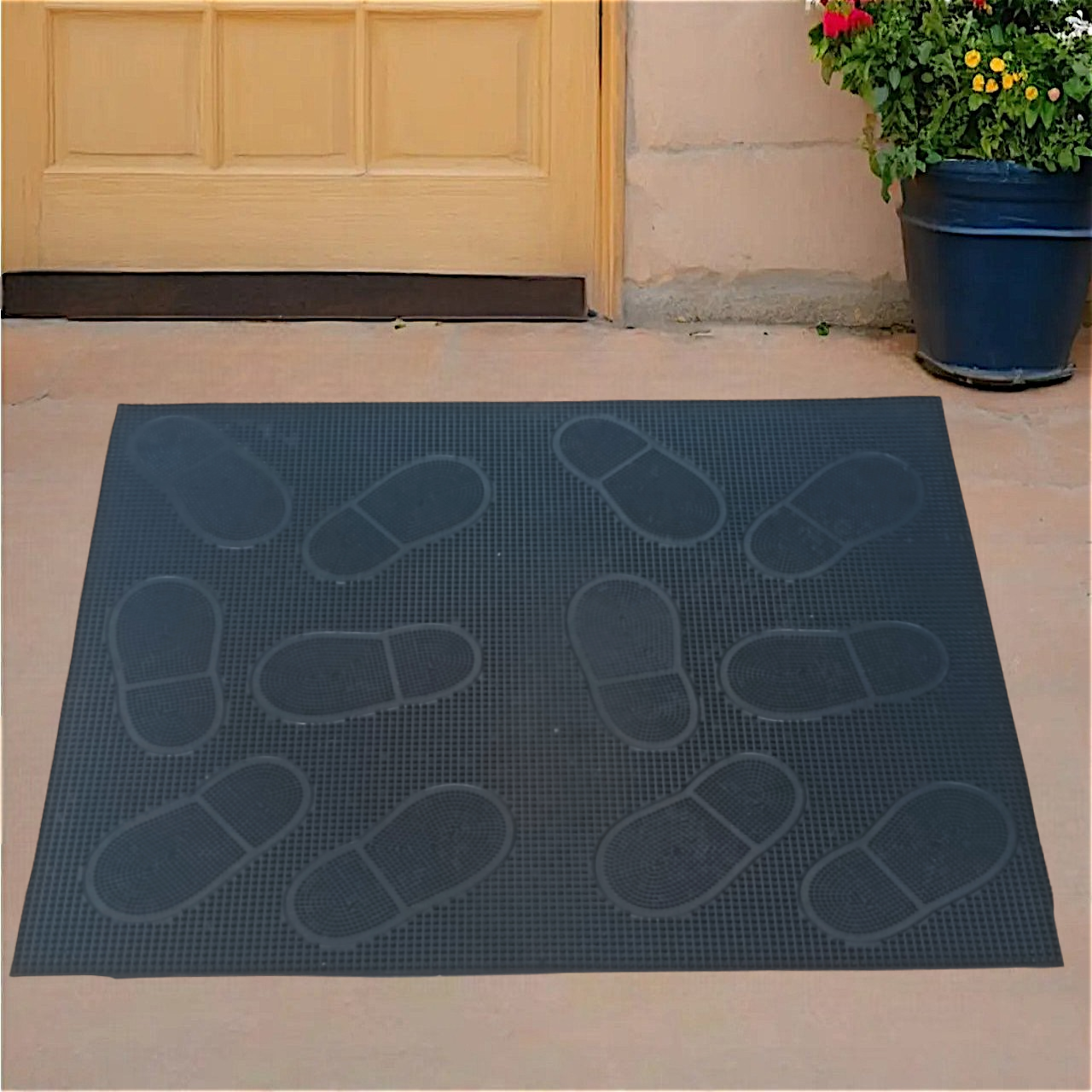 Килим придверний брудозахисний Сліди 60х75 см, фото 1