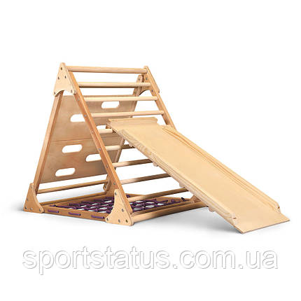 SportBaby Трикутник піклера із сіткою та скелелазкою лак 80 см із гіркою 100 см, фото 1
