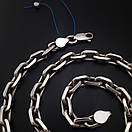 Срібний ланцюжок чоловічий якір. Масивна якірна цепочка срібло 80 грам 60 см, фото 10