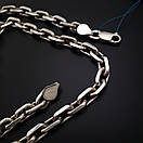 Срібний ланцюжок чоловічий якір. Масивна якірна цепочка срібло 80 грам 60 см, фото 9