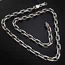 Срібний ланцюжок чоловічий якір. Масивна якірна цепочка срібло 80 грам 60 см, фото 7