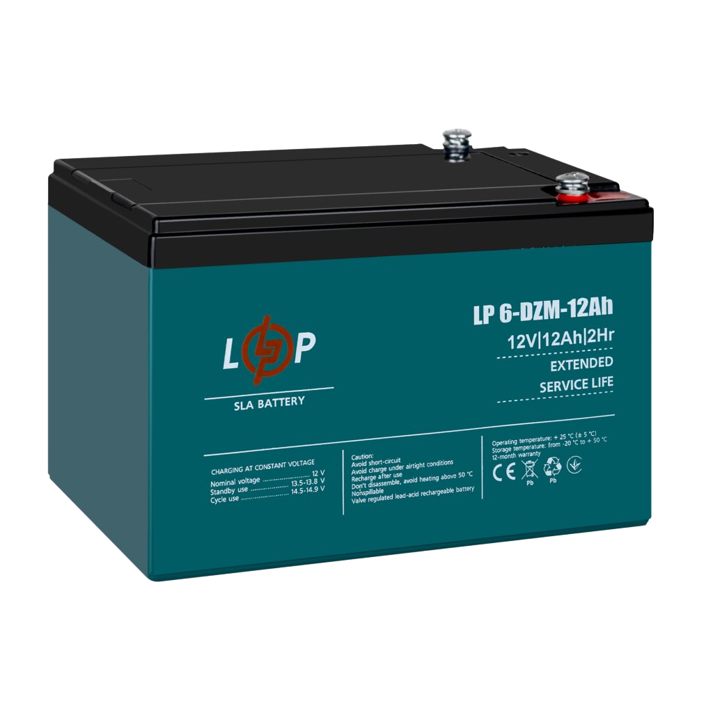 Тягова акумуляторна батарея AGM LogicPower LP 6-DZM-12 12V 12Ah