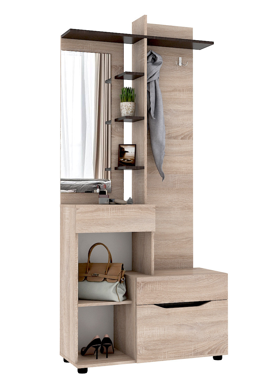 Передпокій з тумбою для взуття, дзеркалом та вішалкою Аякс 900, фото 1