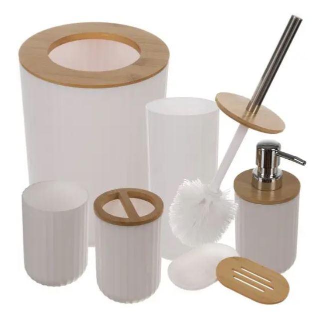 Набір аксесуарів для ванної кімнати 6в1 білий Ruhhy 24635