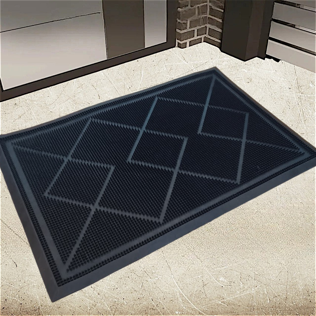 Килимок гумовий придверний Ромб 60х90 см, фото 1