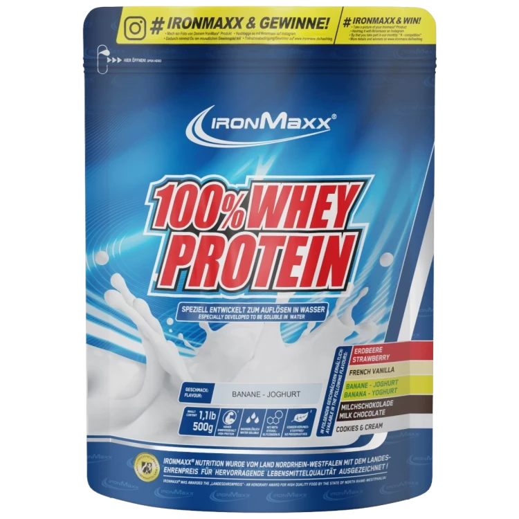 Сироватковий протеїн IronMaxx 100% Whey Protein - 500g Bag, фото 1