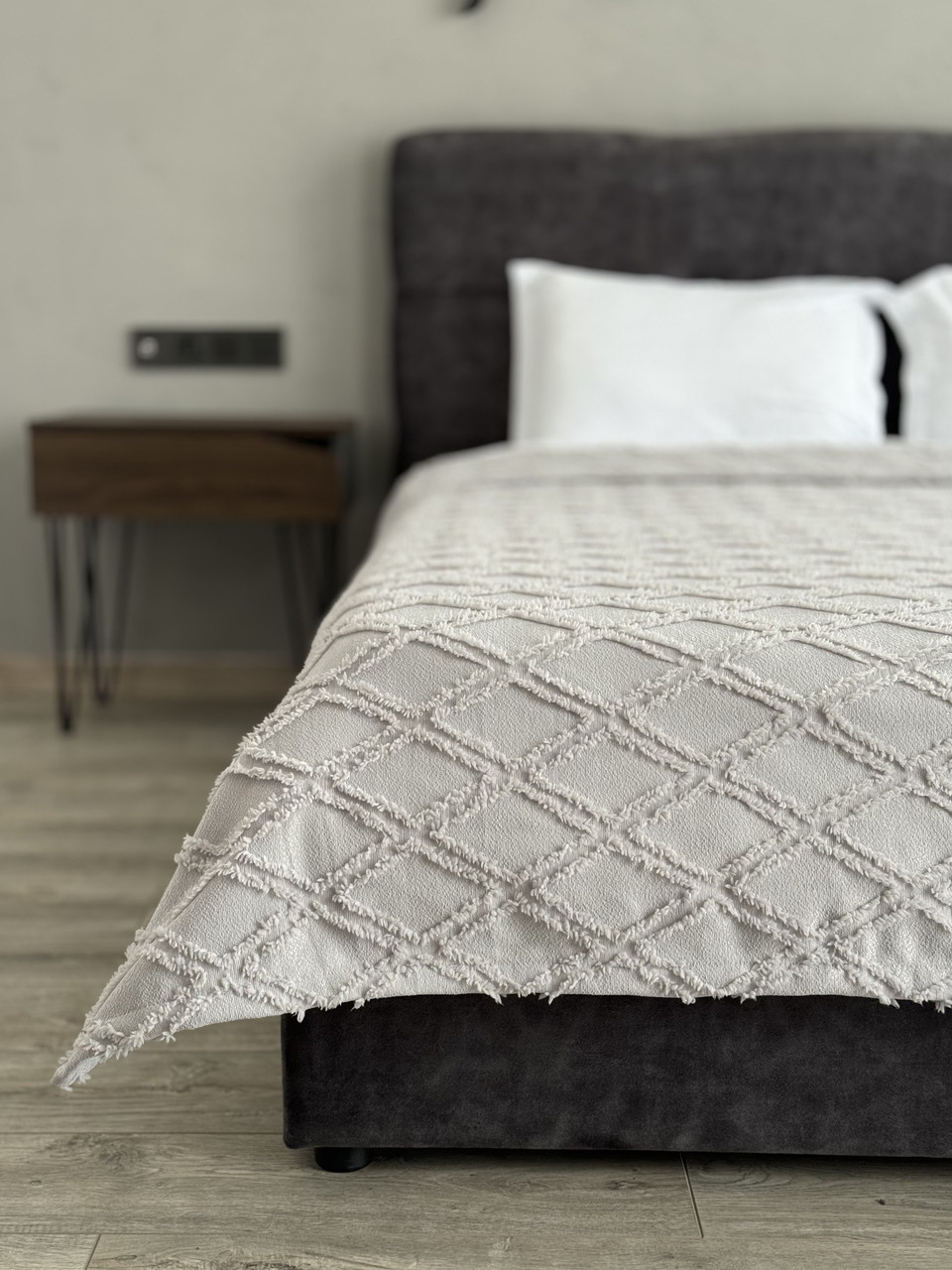 Покривало "Сканія", 100% cotton, сірий колір (Розміри і кольори в асортименті)