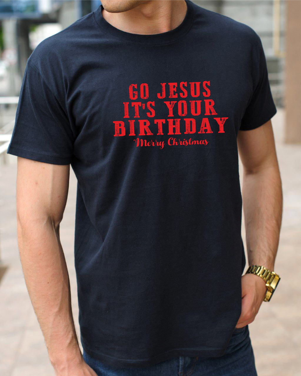 Православні релігійні бавовняні футболки із символікою Go Jesus (Іди Ісус), розмір S