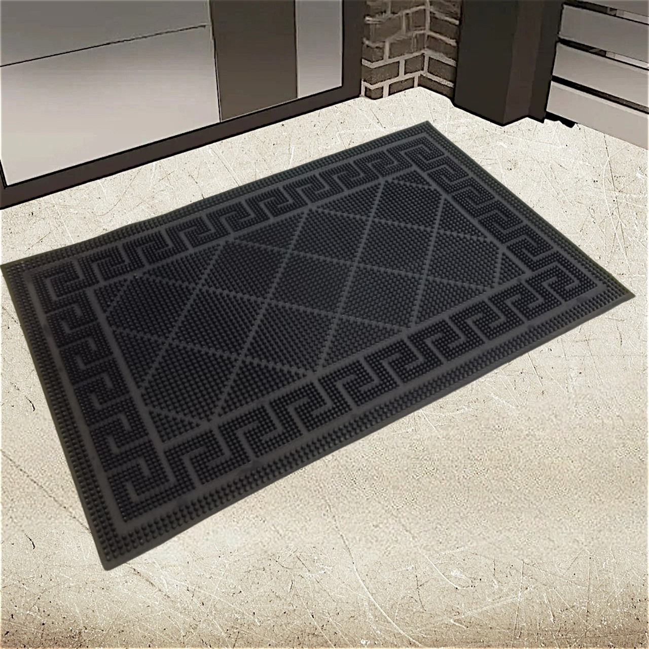 Килимок гумовий придверний Шип 50х75 см з візерунком, фото 1