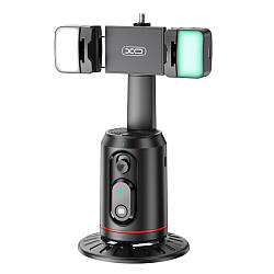 Трипод-монопод XO SS16 з двома лампами AI |Bluetooth, 1200 mAh, 1/4", 360 градусів| Чорний 49026