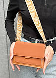 Жіноча класична сумка 6428 крос-боді замшева руда коричнева, фото 5