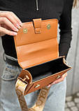 Жіноча класична сумка 6428 крос-боді замшева руда коричнева, фото 3