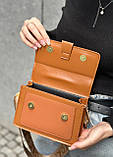 Жіноча класична сумка 6428 крос-боді замшева руда коричнева, фото 6
