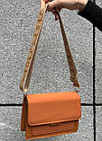 Жіноча класична сумка 6428 крос-боді замшева руда коричнева, фото 2