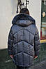 Зимова брендова жіноча тепла зручна куртка пуховик сірого кольору, фото 4