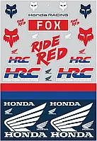 Лист наліпок FOX HONDA TRACK PACK 12"x18"