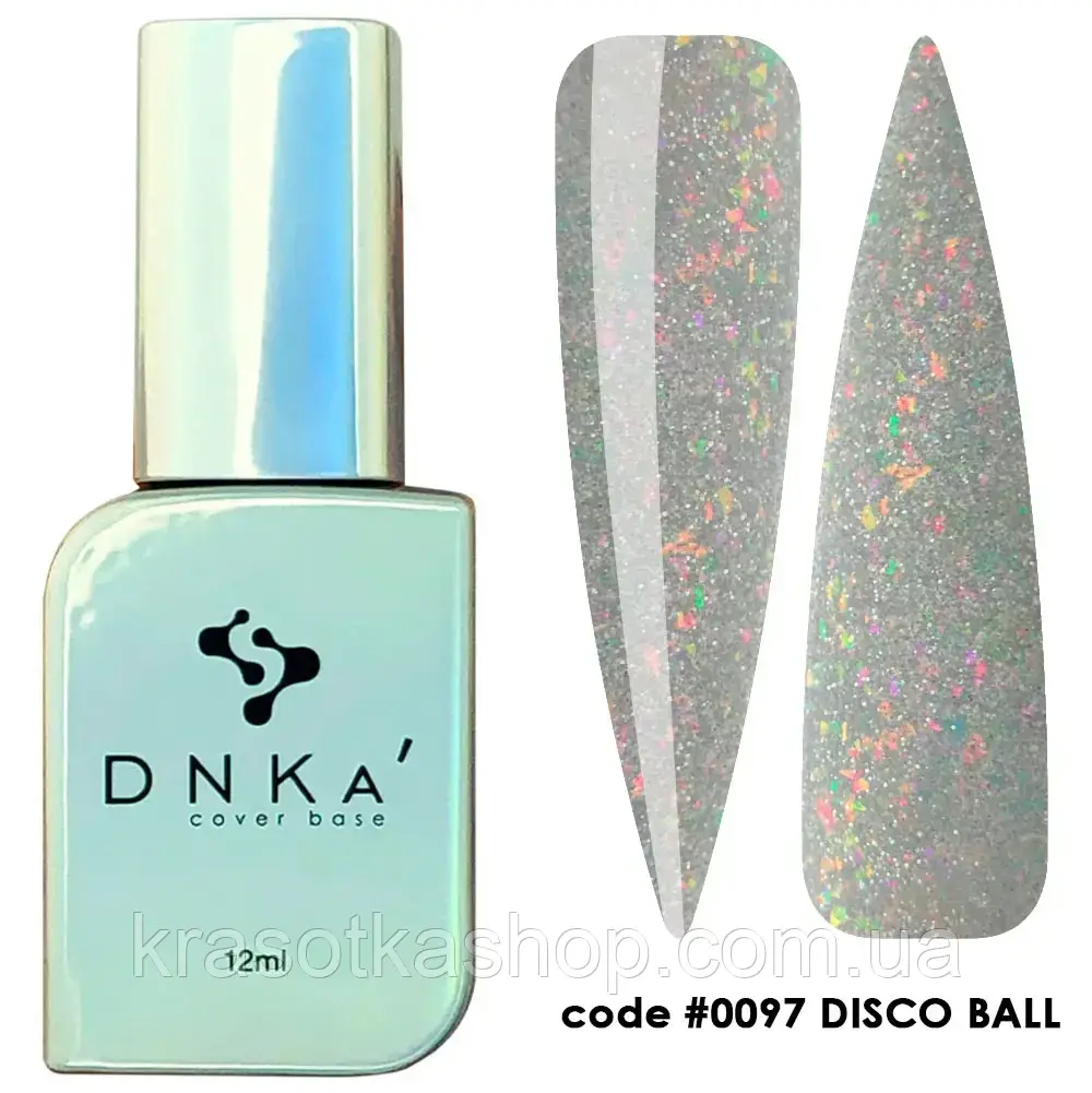 DNKa’ Cover Base №0097 Disco Ball камуфлююча база для нігтів, 12 мл
