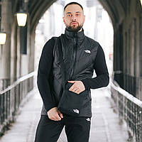 Чоловічий спортивний костюм з жилеткою TNF чорний брендовий осінній весняний прогулянковий 3XL