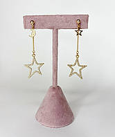 Сережки позолота Xuping Ювелірна біжутерія Сережки-підвіски зірки Золотистий 58 мм S15279