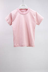 Футболка дитяча однотонна рожева для дівчинки кулір