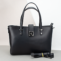 Сумка жіноча шкіряна для документів А4 Virginia Conti 01738 чорна