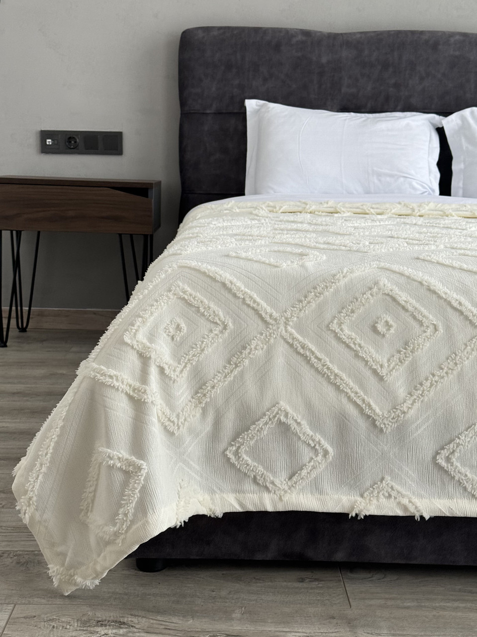 Покривало "Олаф", 100% cotton, молочний колір (Розміри і кольори в асортименті)
