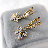 Сережки позолота Xuping Ювелірна біжутерія Сережки-підвіски Золотистий 30 мм S15284