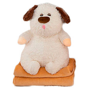 М'яка іграшка "Собака" | Плед-подушка