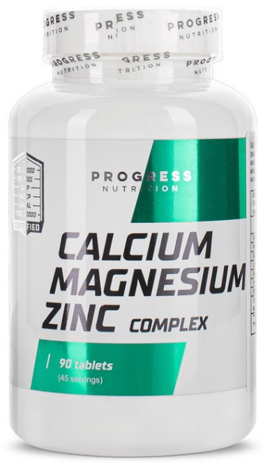 Кальцій Магній Цинк Progress Nutrition Calcium Magnesium Zinc Complex 90 таблеток