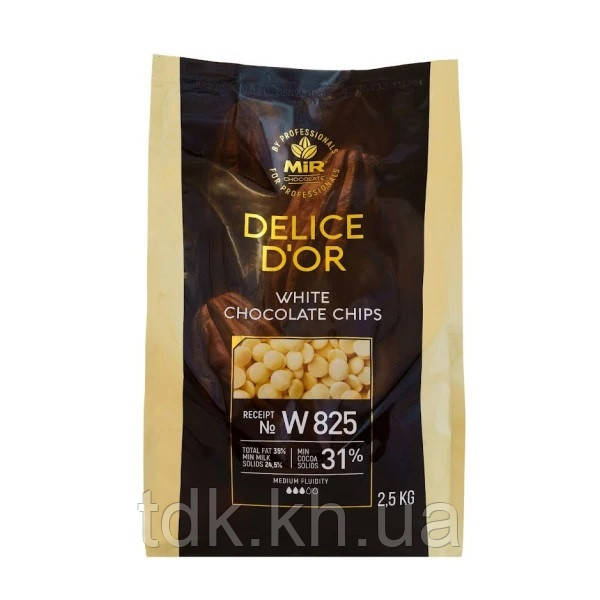 Шоколад білий W825 MIR DELICE D’OR 31% 2,5 кг