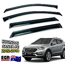 Дефлектори вікон (вітровики) для Hyundai Santa Fe III 2012-2018 (EGR)