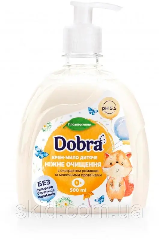 Рідке зволожуюче дитяче крем-мило Dobra, гіпоалергенне, 500мл