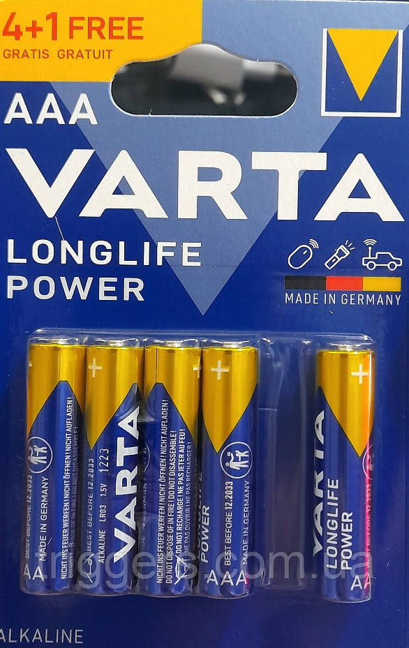Батарейка Varta 4903 LONGLIFE POWER  4+1/50 шт AAА, фото 1