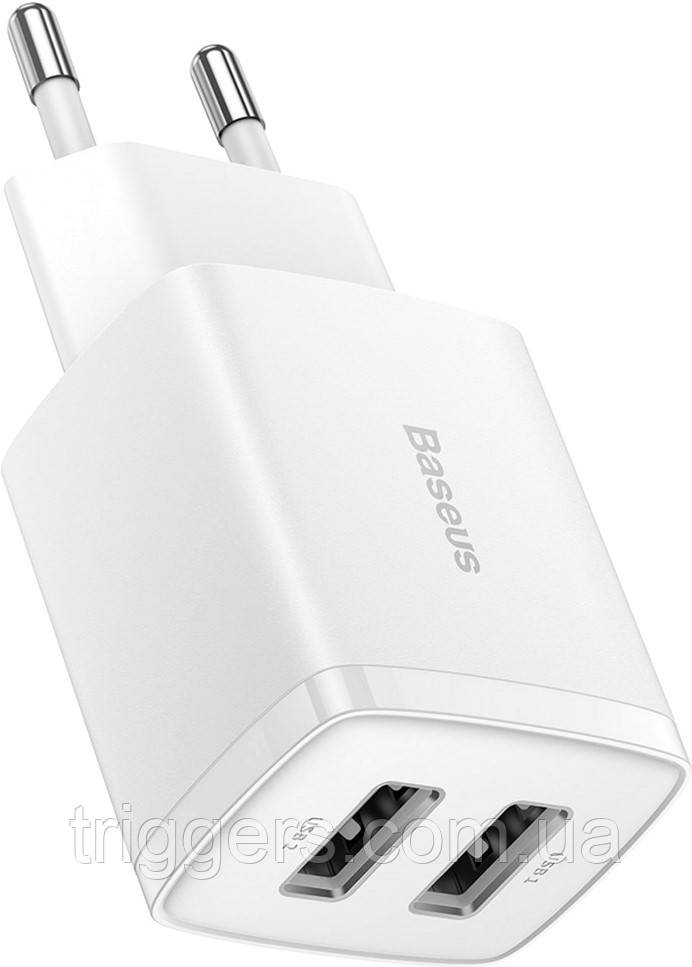 СЗУ Baseus  Compact  Charger 2U 10.5W EU White CCXJ010202