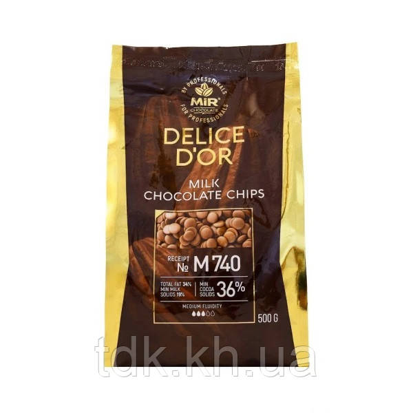 Шоколад молочний М740 MIR DELICE D’OR 36% 0,5 кг
