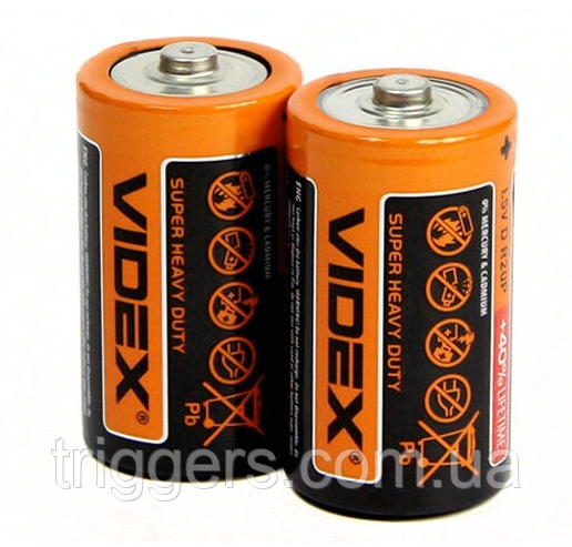 ¶Батарейка C (R14), сольова, Videx Excellent!, 2 шт., 1.5V, Shrink (R14P/C 2 pcs SHRINK CARD), фото 1