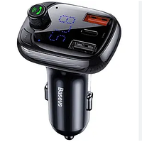 АЗУ/FM-Модулятор Baseus T Shaped S-13 Car Bluetooth MP3 Player (PPS Fast Charger) Black CCMT000101