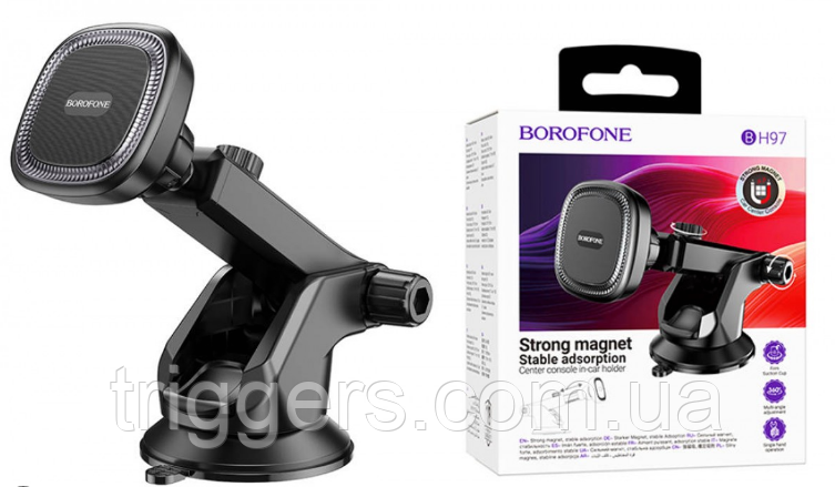 Автотримач BOROFONE BH97 NT Ice magnetic car holder(center console) чорний