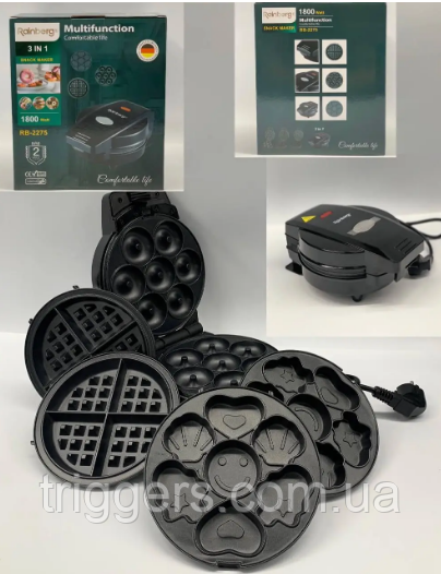 Електрогриль Rainberg RB-2275 2200W 3 in 1, фото 1